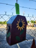 Sunflower Metal Bird House