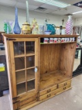 Rustic Entertainment Center & Contents