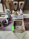 Foot Stool, Statue, Wood Planter, & Misc. Décor Items
