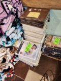 2 Stacks of Sheets & Mattress Protectors - Twin
