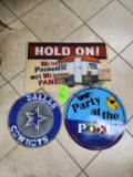 2 Metal Signs & Doormat