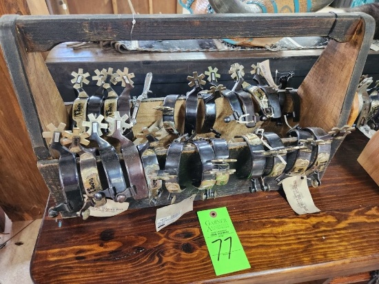 Spurs 26 ct. and Wooden Tool Box