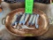 Pocket Knives - 7 ct. & Bottle Opener on Copper Tray