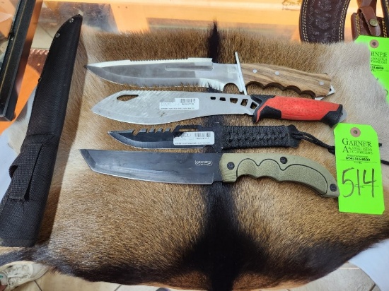 Hunting Knives - 4 ct. & Sheath - 1 ct.