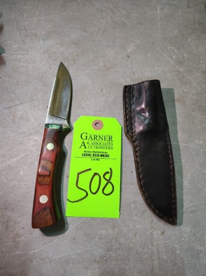 Knife with W Brand and Sheath - Texas Made #214