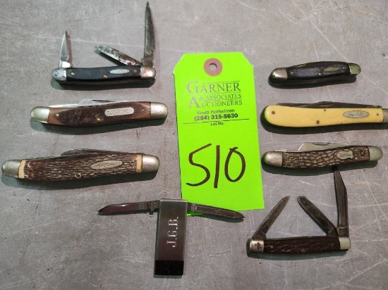 8 Vintage Knives - Case, Ranger, Old Timer, KA Bar