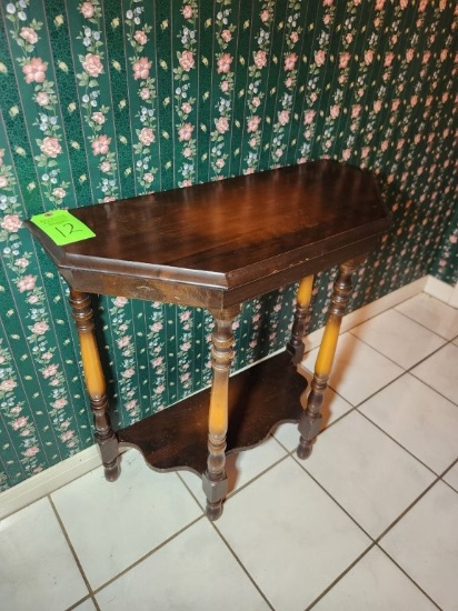Wooden Half Moon Console Table