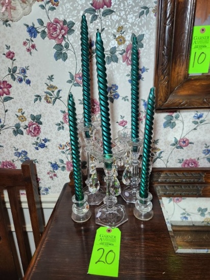 Crystal Candle Holders 3 ct.