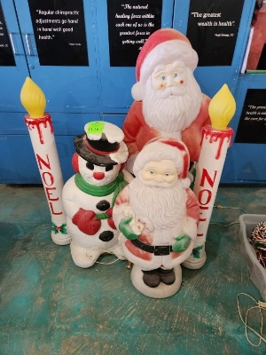 Vintage Christmas Plastic Blow Molds
