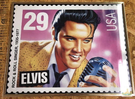 Large Framed Elvis Stamp