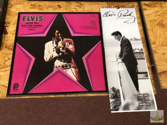 Framed Elvis Album, 2002 Slimline Calendar & Rolled Up Poster