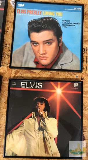 Framed Elvis Album Covers