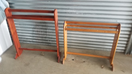 2 WOODEN QUILT RACKS