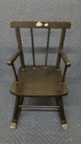 SMALL BLACK CHILDS ROCKING CHAIR
