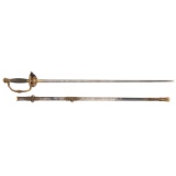 Presentation U.S. Model 1860 Staff and Field Officer's Sword of Lieutenant P. Burne