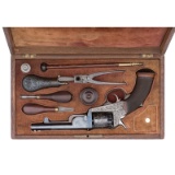 Cased Engraved Percussion Revolver by Devisme