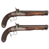 Pair of Belgian Percussion Pistols