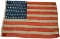 Original Very Early Transitional Prototype  U.S. Flag With Staggered Star Lines