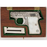 ** Factory Engraved Silver Plated and Cased Astra Cub Pistol