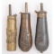 Lot of Three Copper Powder Flask