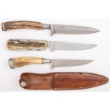Three Maidmeller Fixed Blade Knives in a Case