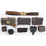 Indian War Era Leather Cartridge Boxes and Accoutrements