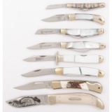 Case of Mother of Pearl Pocket Knives