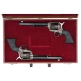 Engraved Pair of Consecutive Numbered Second Gen Colt Single Action Army Revolvers