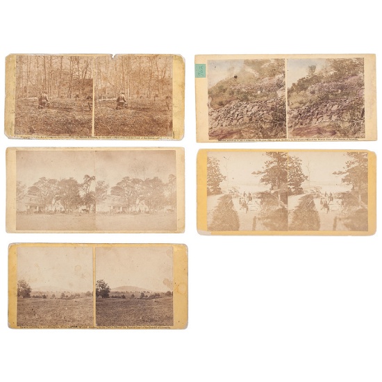 Civil War Stereoviews by Alexander Gardner, Lot of Five