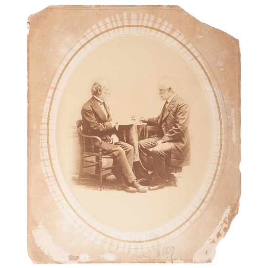 Rare Albumen Photograph of Robert E. Lee and Joseph E. Johnston in Savannah, 1869, by D.J. Ryan