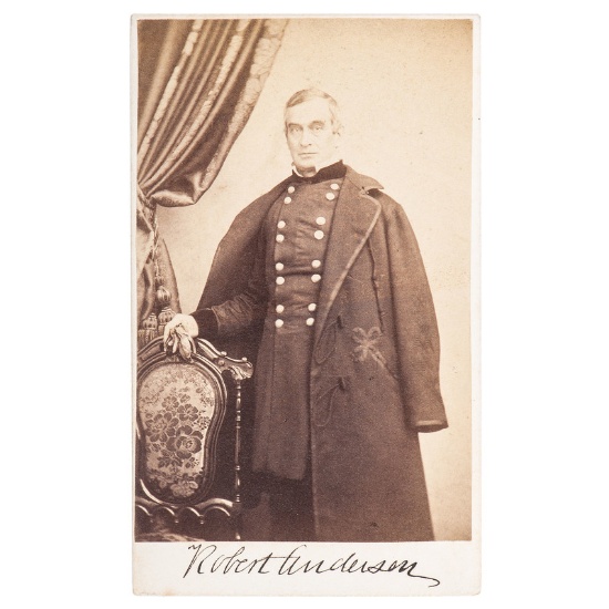 Twice Signed Photograph of Robert Anderson "For Mrs. Genl. Burnside"
