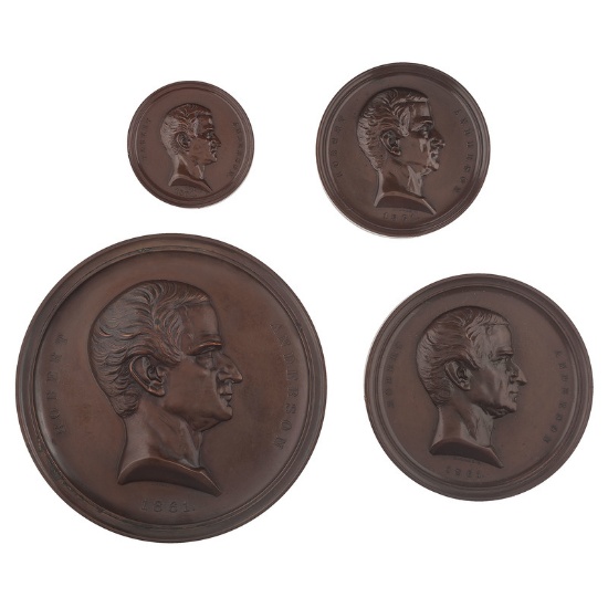 Four Original Fort Sumter Medals Minted for the Chamber of Commerce of the State of New York and Pre