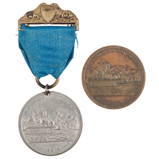 White Metal and Copper Examples of Privately Issued "Bombardment of Fort Sumter" Medal