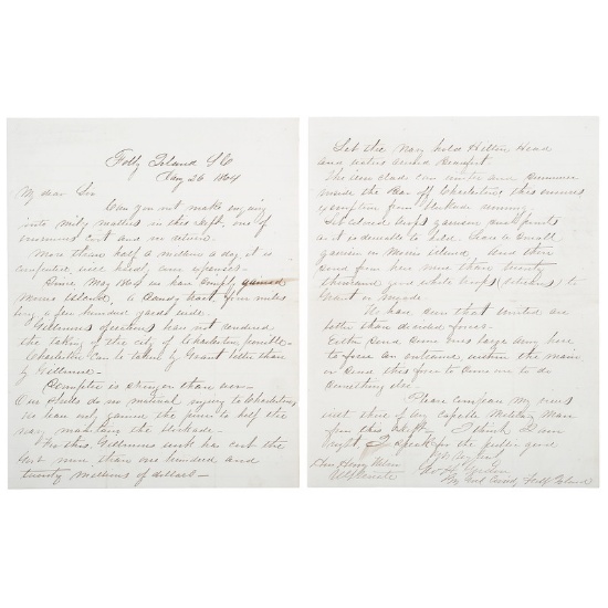 War Date ALS from Union General George H. Gordon, Folly Island, SC, 1864