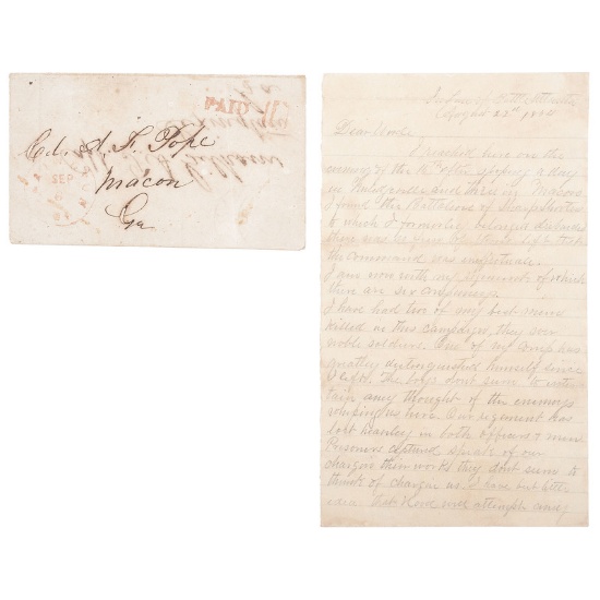 CSA Private Warren Ward, 1st Battalion Georgia Sharp Shooters, Battlefield ALS and Cover
