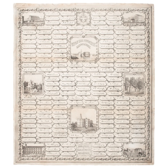 Union War Prisoners Association Broadside, Castle Pinckney, Charleston, SC, 1861
