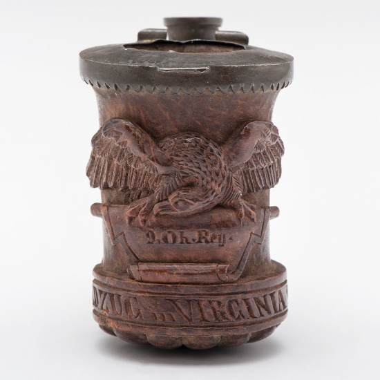 9th Ohio Civil War Folk Art Carved Pipe