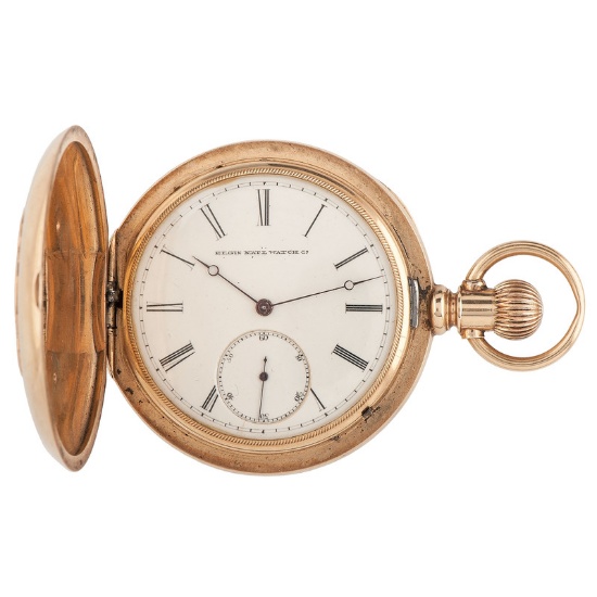 Colonel Smedberg Civil War Presentation Elgin Pocket Watch in 14 Karat Yellow Gold