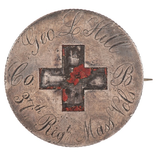 Civil War ID Corps Badge, George L. Hill, 37th Massachusetts Volunteers