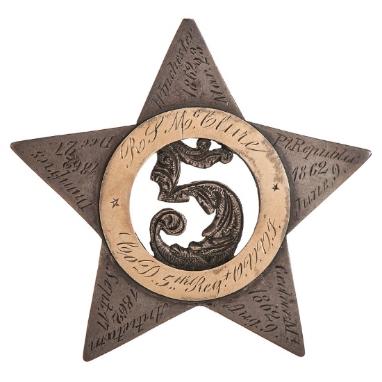 5th Ohio Silver and Gold ID Pin of Robert S. McClure