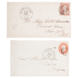 Two Covers Addressed by Fort Sumter Commander Major Robert Anderson, with Charleston Cancellations,