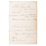 Confederate Autograph Page, Incl. Major General Isaac R. Trimble