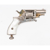 Engraved Belgian Folding Trigger Revolver