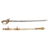 Fancy High Relief Presentation Model 1850 Staff & Field Officer's Sword to Lt Col Chas. Tay, 10 NJV