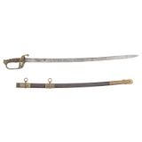 Inscribed Model 1850 Staff and Field Officer's Sword Identified to Lieut. M. Friday, Co. F, 100th NY