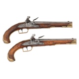 Pair of 18th Century German Flintlock Pistols by F. Petter