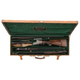 * Cased Franz Sodia Superimposed Three Barrel Rifle/Shotgun Set