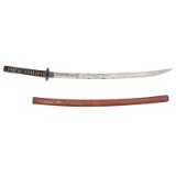 Shin-Shinto Japanese Samurai Sword (Katana) with Horimono (Carving) of Fudo-Myo-o