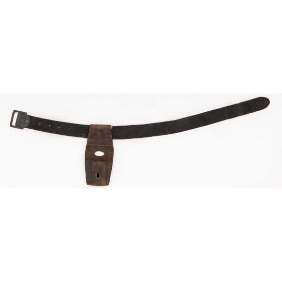 Union Navy Enlisted Man's Black Buff Leather Belt with Black Japaned Iron Buckle