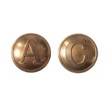 Lot of 2 Civil War Buttons Consisting of Confederate Cavalry and Artillery Buttons, 1 Each